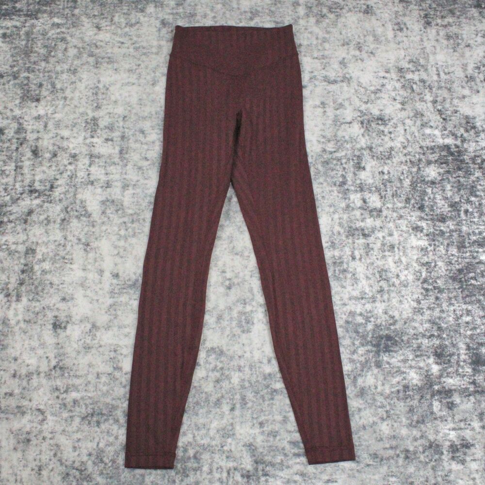 Lululemon Wunder Under High Rise Tight 28" Tonal Stripe Size 4 Maroon NWOT